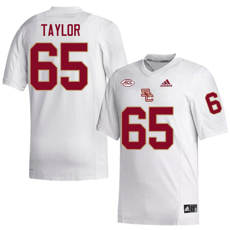 Boston College Eagles #65 Logan Taylor College Football Jerseys Stitched-White